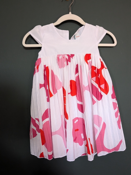 Boboli Other - Boboli White Girls Pleated White And Pink IceCream Dress 🌸